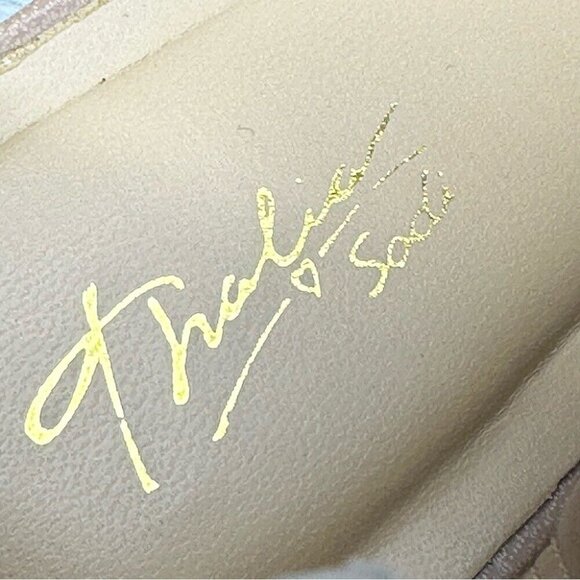 Thalia Sodi Women's Tan Embellished Tacey Open Toe Zip Wedge Sandals US 11M - Picture 11 of 15